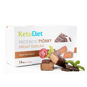 KetoDiet Proteinové tyčinky příchuť čokoláda (14 ks - 7 porcí) 504 g